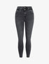 Jean skinny à taille haute élastiquée - Gris foncé - 1