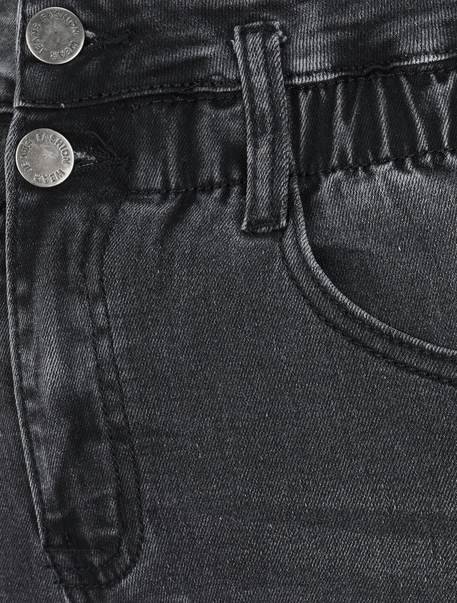Jean skinny à taille haute élastiquée - Gris foncé - 3