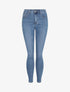 Jean skinny délavé à taille haute - Bleu - 1