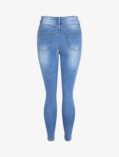 Jean push up délavé - Bleu - 2