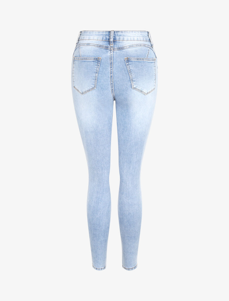 Jean push up à fermeture boutonnée - Bleu gris - 2