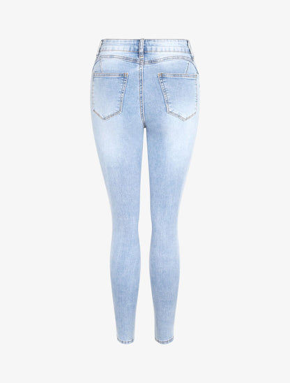 Jean push up à fermeture boutonnée - Bleu gris - 2