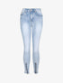 Jean push up à bords à zips - Bleu clair - 1