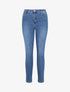 Jean skinny grande taille légèrement délavé - Bleu - 1
