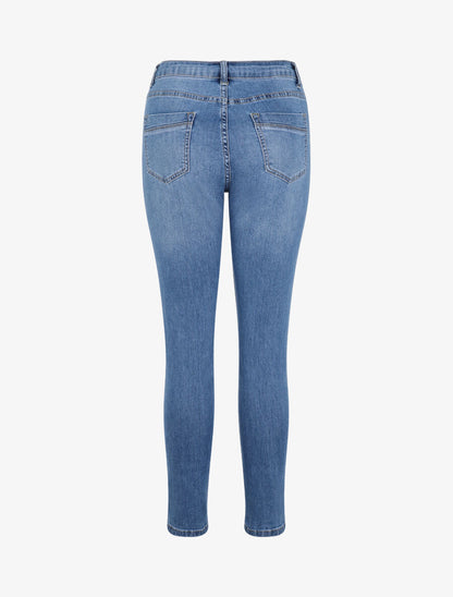 Jean skinny grande taille délavé - Bleu clair - 2