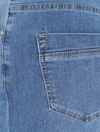 Jean skinny grande taille délavé - Bleu clair - 3