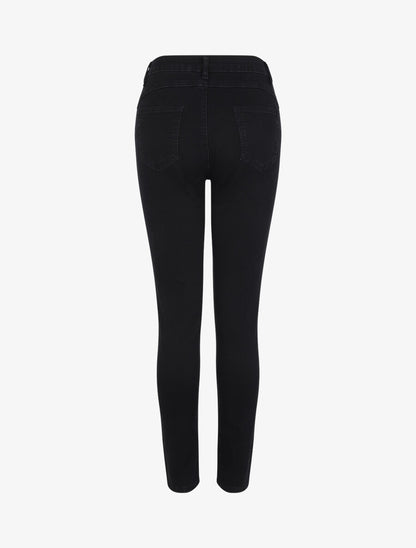 Jean skinny grande taille à taille haute - Noir - 2