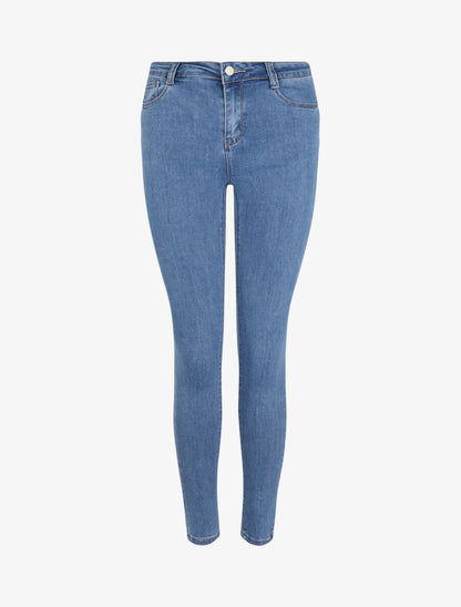 Jean skinny uni - Bleu - 1