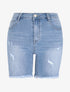Short en jean à bords coupe franche - Bleu clair - 5