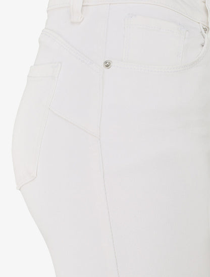 Jean skinny push up à coutures apparentes - Crème - 3