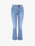 Jean push up coupe flare à bords effilochés - Bleu denim - 1