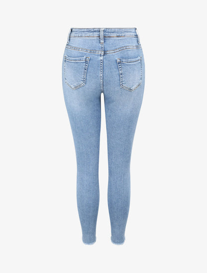 Jean skinny à éraflures - Bleu denim - 2