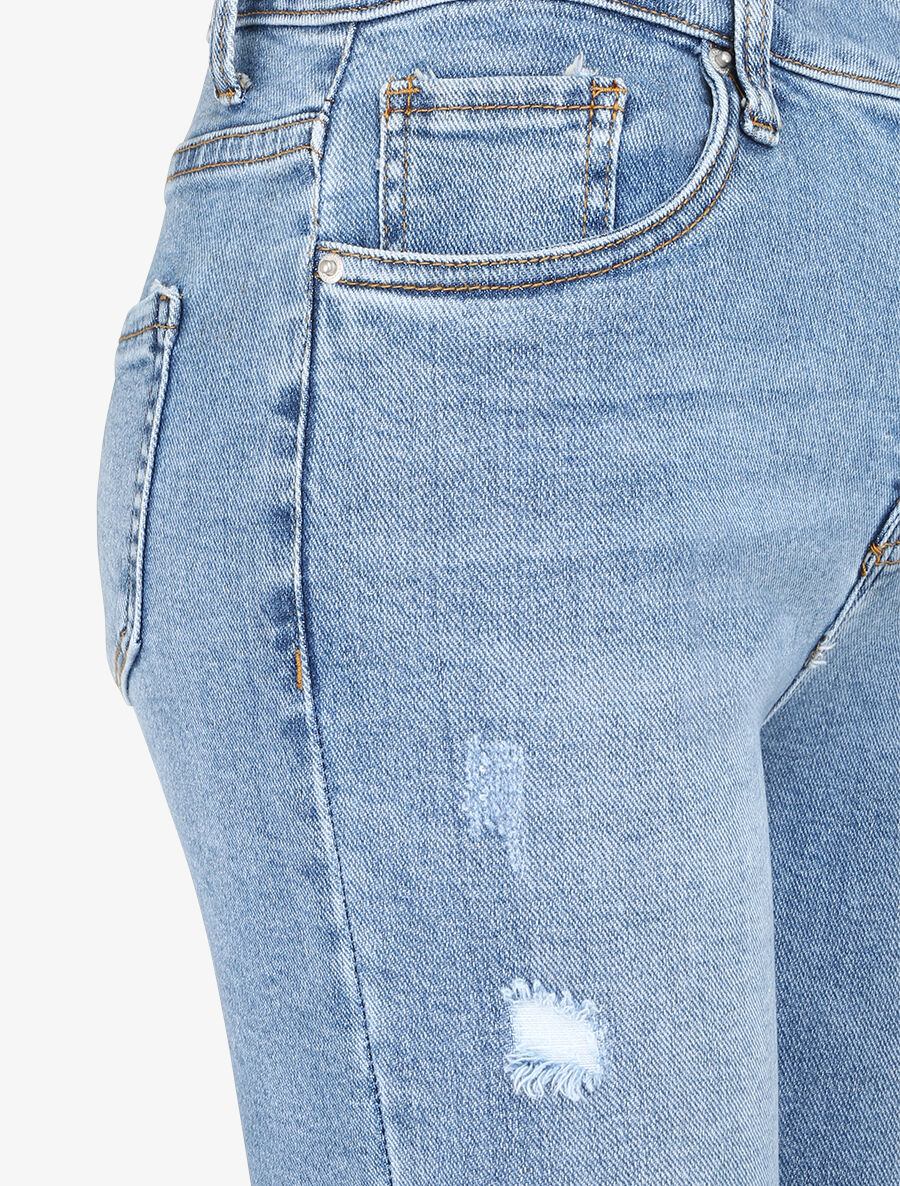 Jean skinny à éraflures - Bleu denim - 3