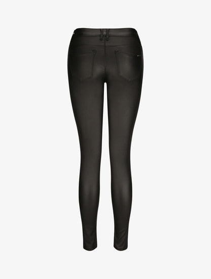 Pantalon slim en simili - Noir - 2