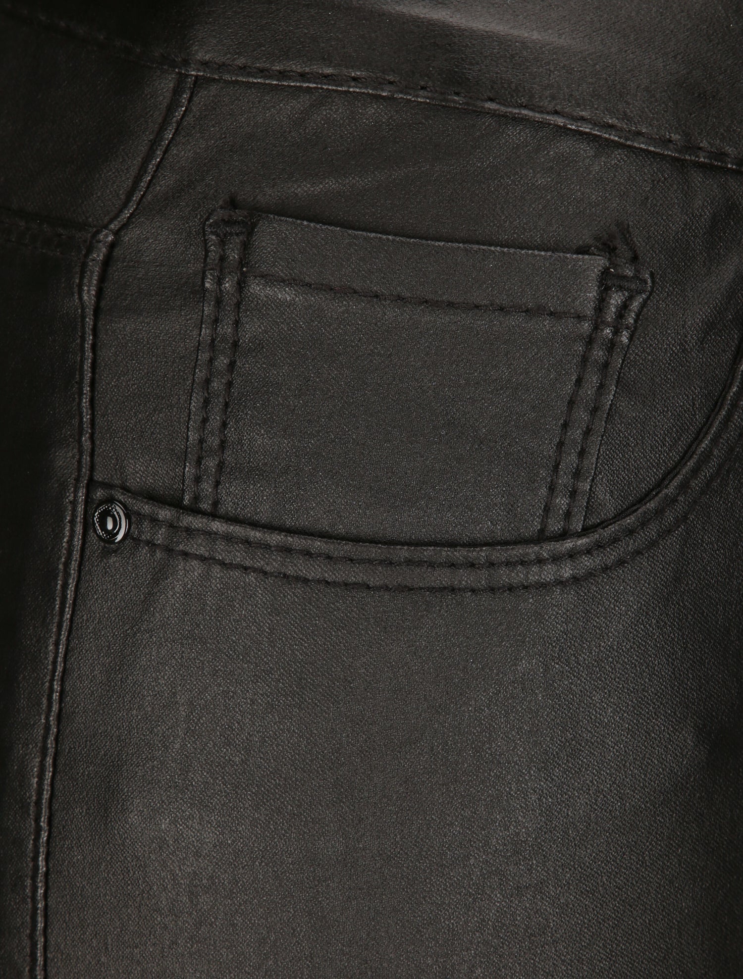 Pantalon slim en simili - Noir - 3