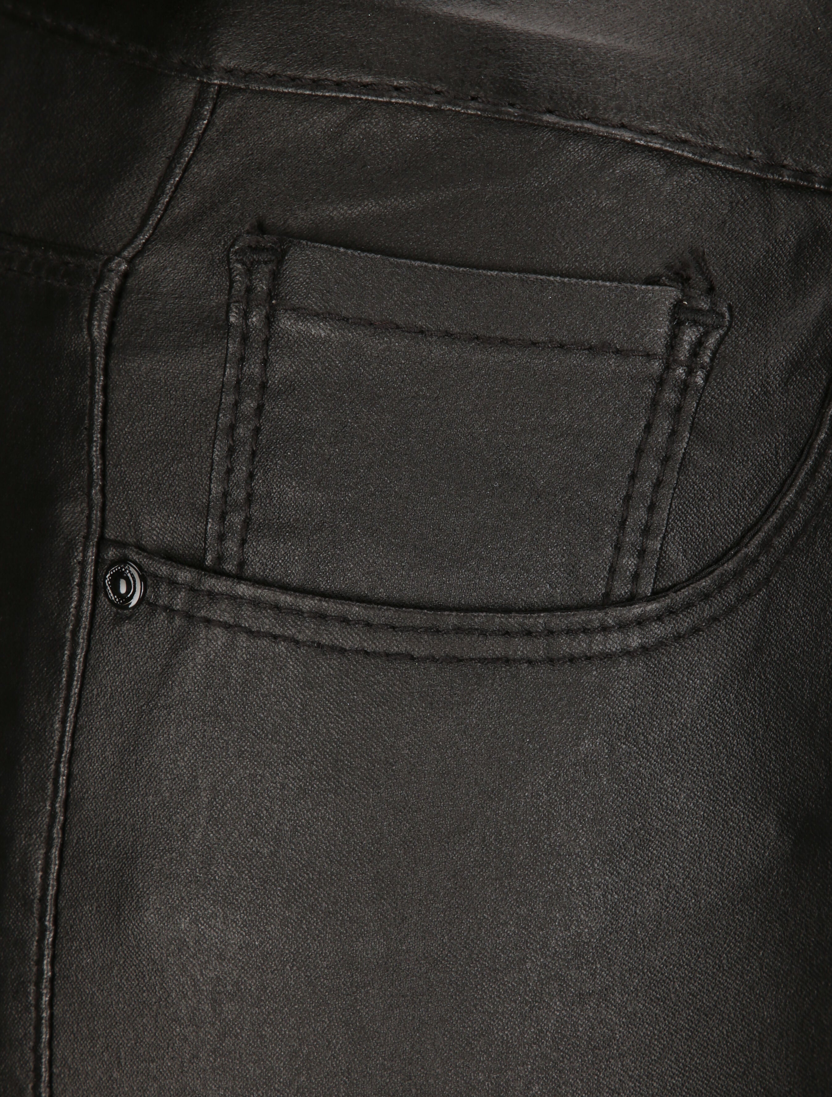 Pantalon slim en simili - Noir - 3