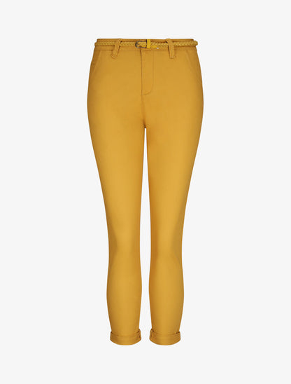 Pantalon 7/8 à revers - Jaune moutarde - 1
