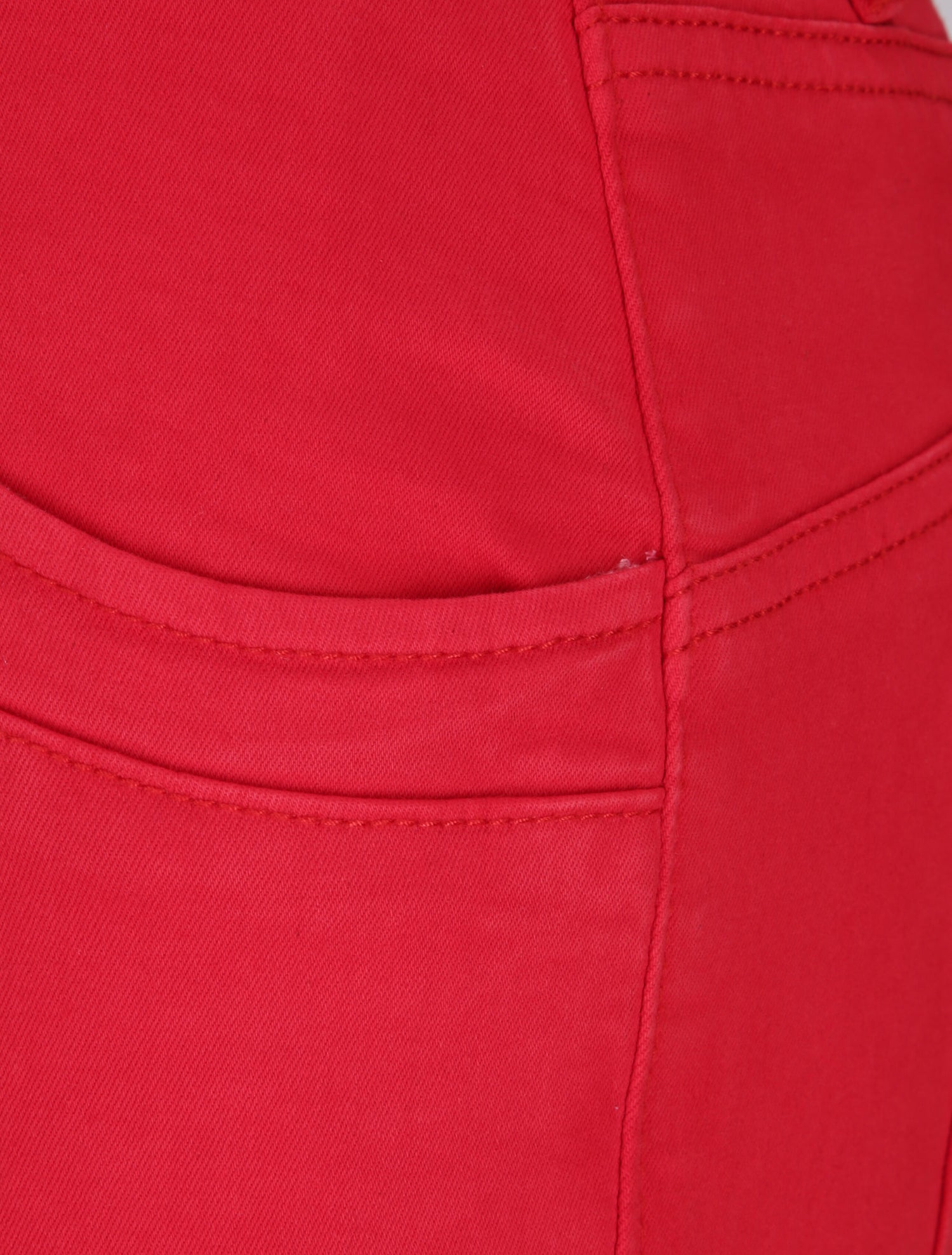 Jean slim effet froissé - Rouge - 3