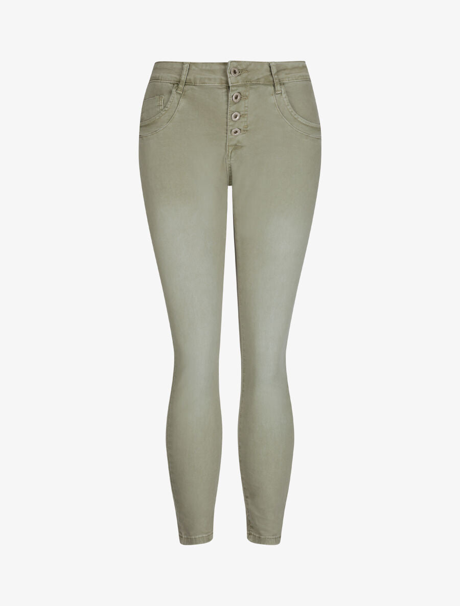 Jean slim effet froissé - Kaki - 4