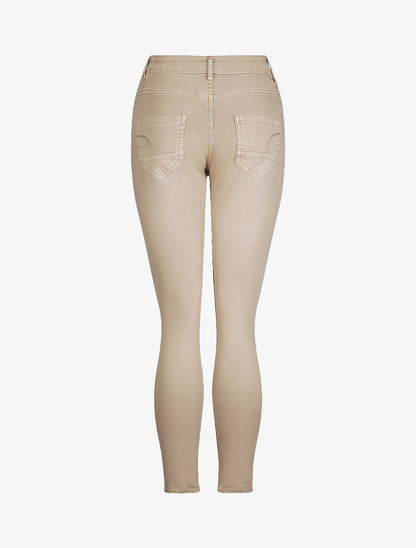 Jean réversible slim taille haute effet froissé imprimé fleuri - Beige - 2