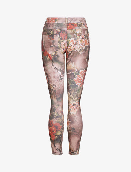 Jean réversible slim taille haute effet froissé imprimé fleuri - Rose pâle - 4