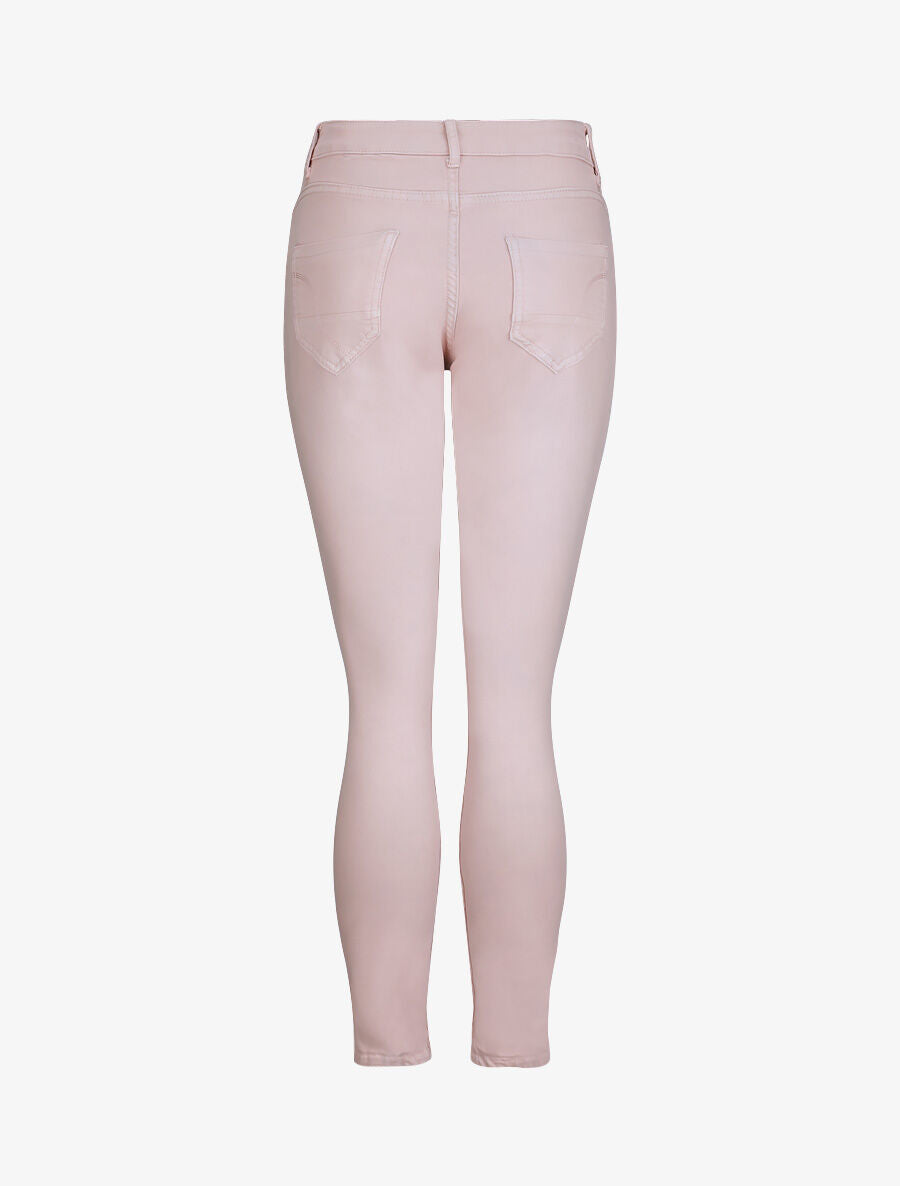 Jean réversible slim taille haute effet froissé imprimé fleuri - Rose pâle - 2