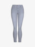 Jean réversible slim taille haute effet froissé imprimé fleuri - Bleu clair - 6