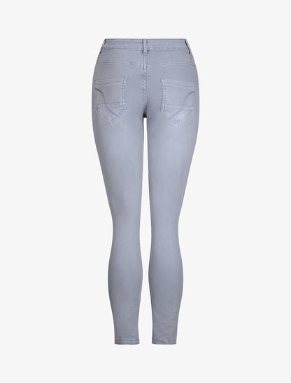Jean réversible slim taille haute effet froissé imprimé fleuri - Bleu clair - 2