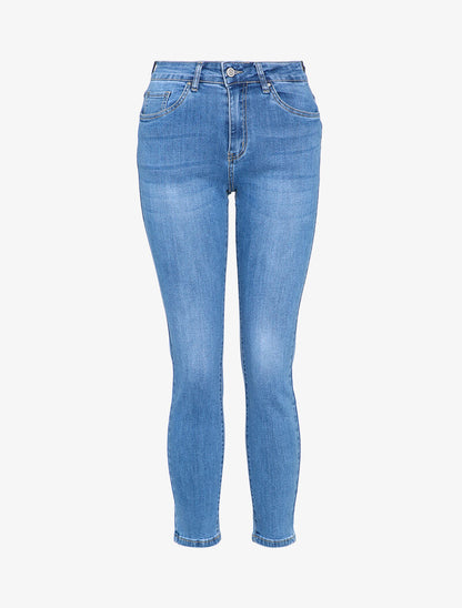 Jean boyfriend coupe slim délavé - Denim clair - 1