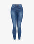 Jean skinny taille haute délavé - Bleu denim - 1