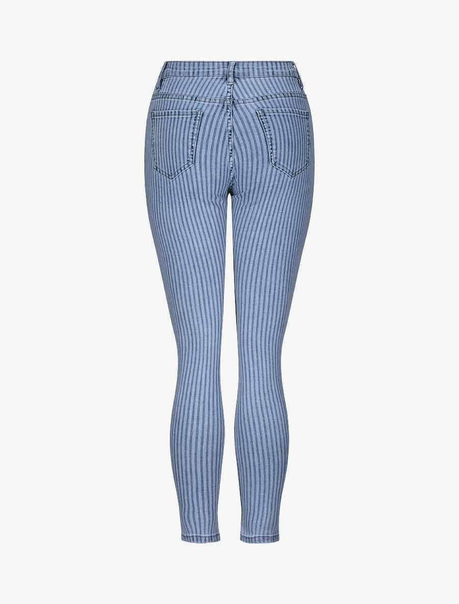 Jean slim à rayures - Bleu denim - 2