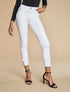 Jean 7/8 orné de strass et dentelle - Blanc - 1