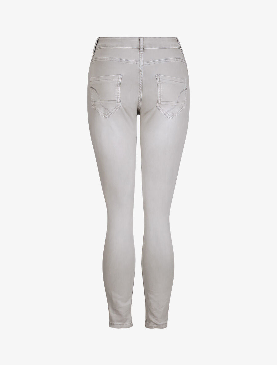 Jean réversible slim taille haute effet froissé imprimé fleuri - Gris clair - 2
