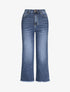 Jean large 7/8 taille haute et bords coupe franche - Bleu denim - 1