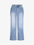 Jean large délavé taille haute - Bleu clair - 1