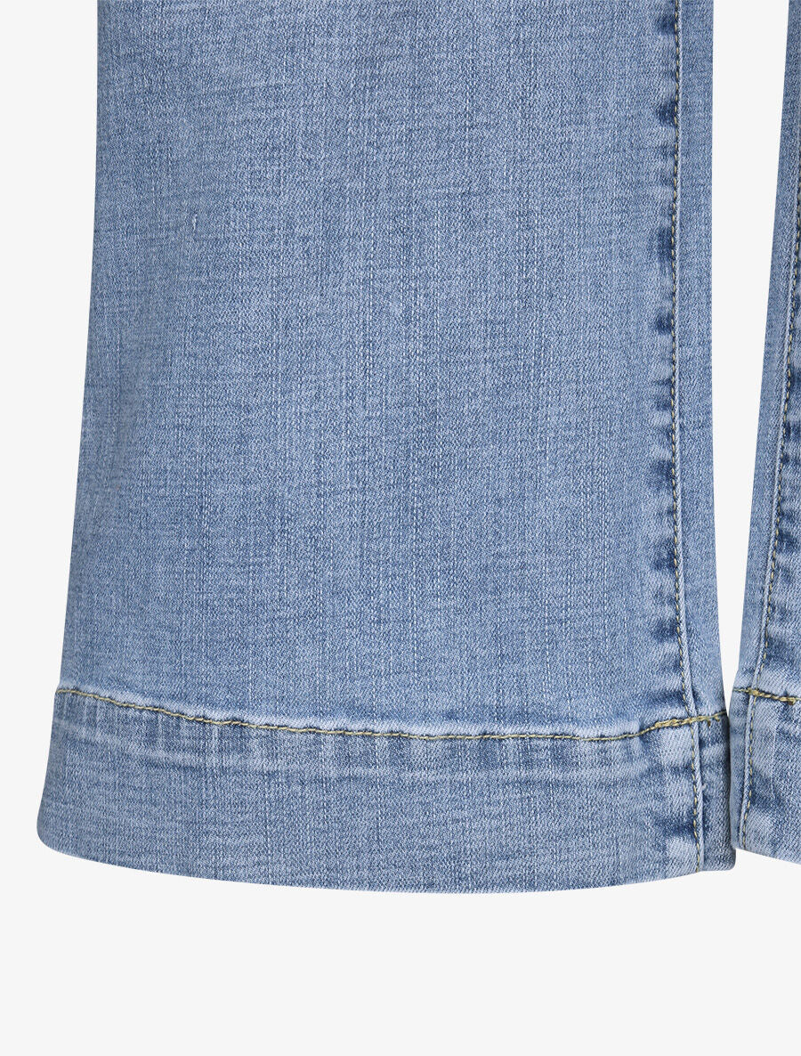 Jean large délavé taille haute - Bleu clair - 3