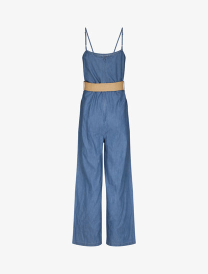 Combinaison oversize unie en denim - Bleu - 2