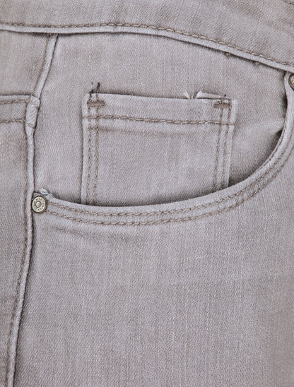 Jean flare uni taille haute - Gris clair - 3