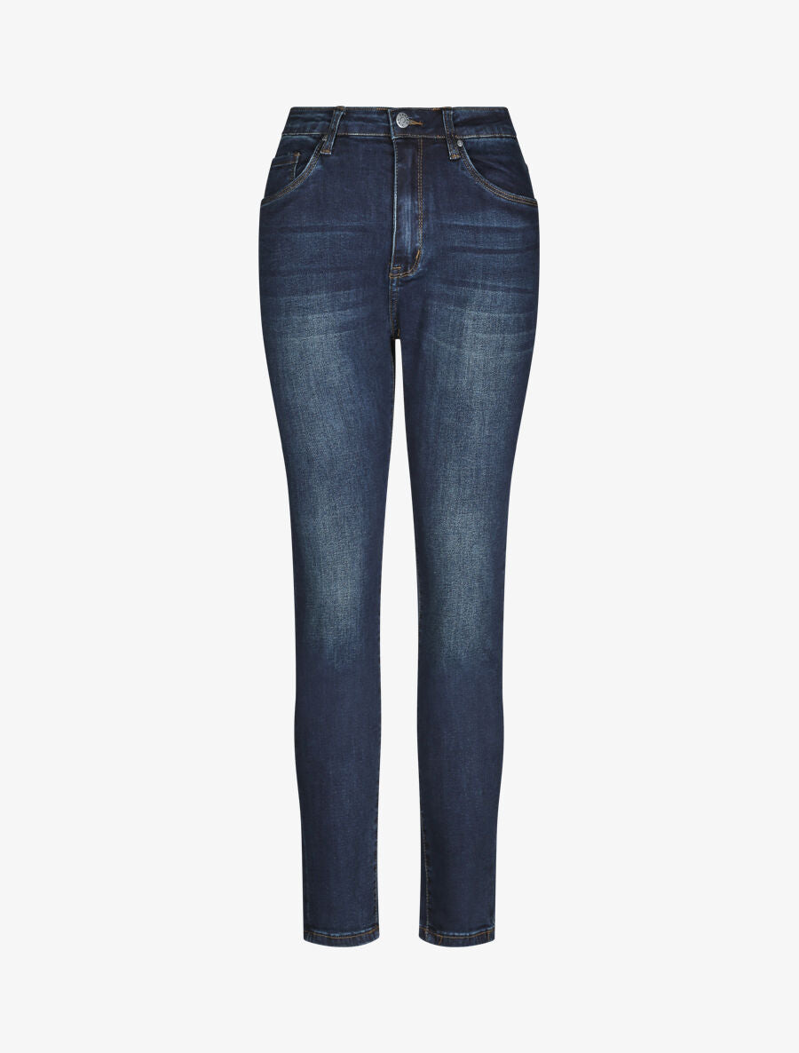 Jean grande taille slim à taille haute - Denim foncé - 1
