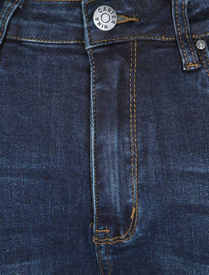 Jean grande taille slim à taille haute - Denim foncé - 3