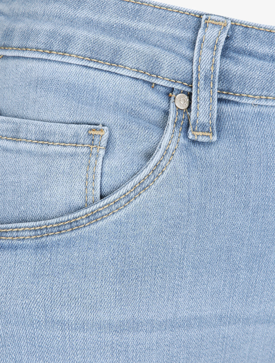 Jean grande taille slim à taille haute - Bleu clair - 3
