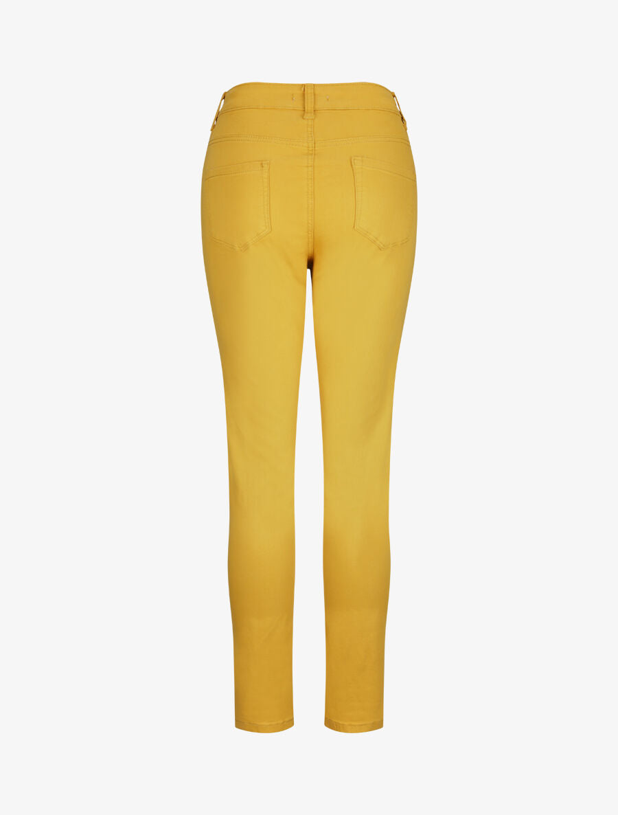 Jean grande taille slim uni à taille haute - Moutarde - 2