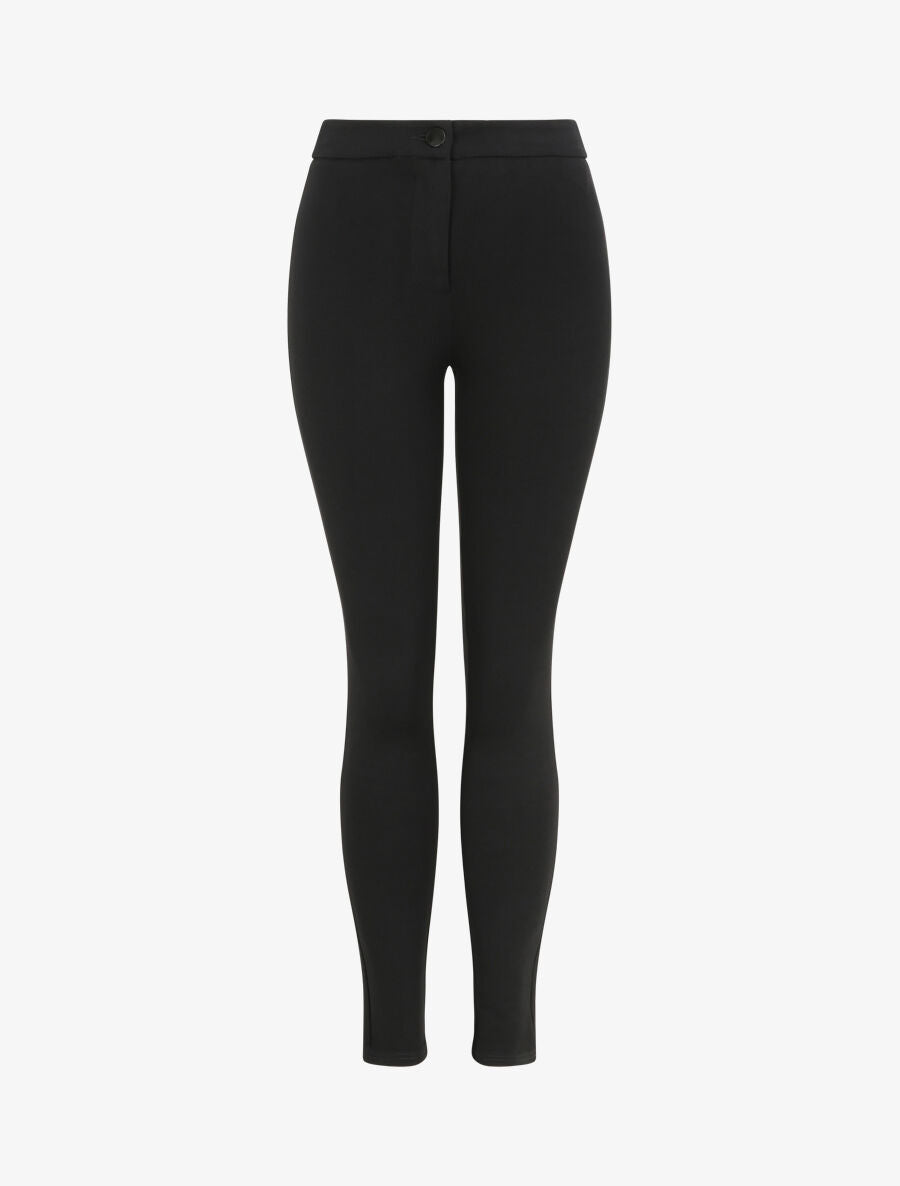 Pantalon stretch uni - Noir - 1