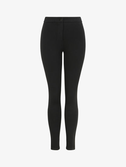Pantalon stretch uni - Noir - 1