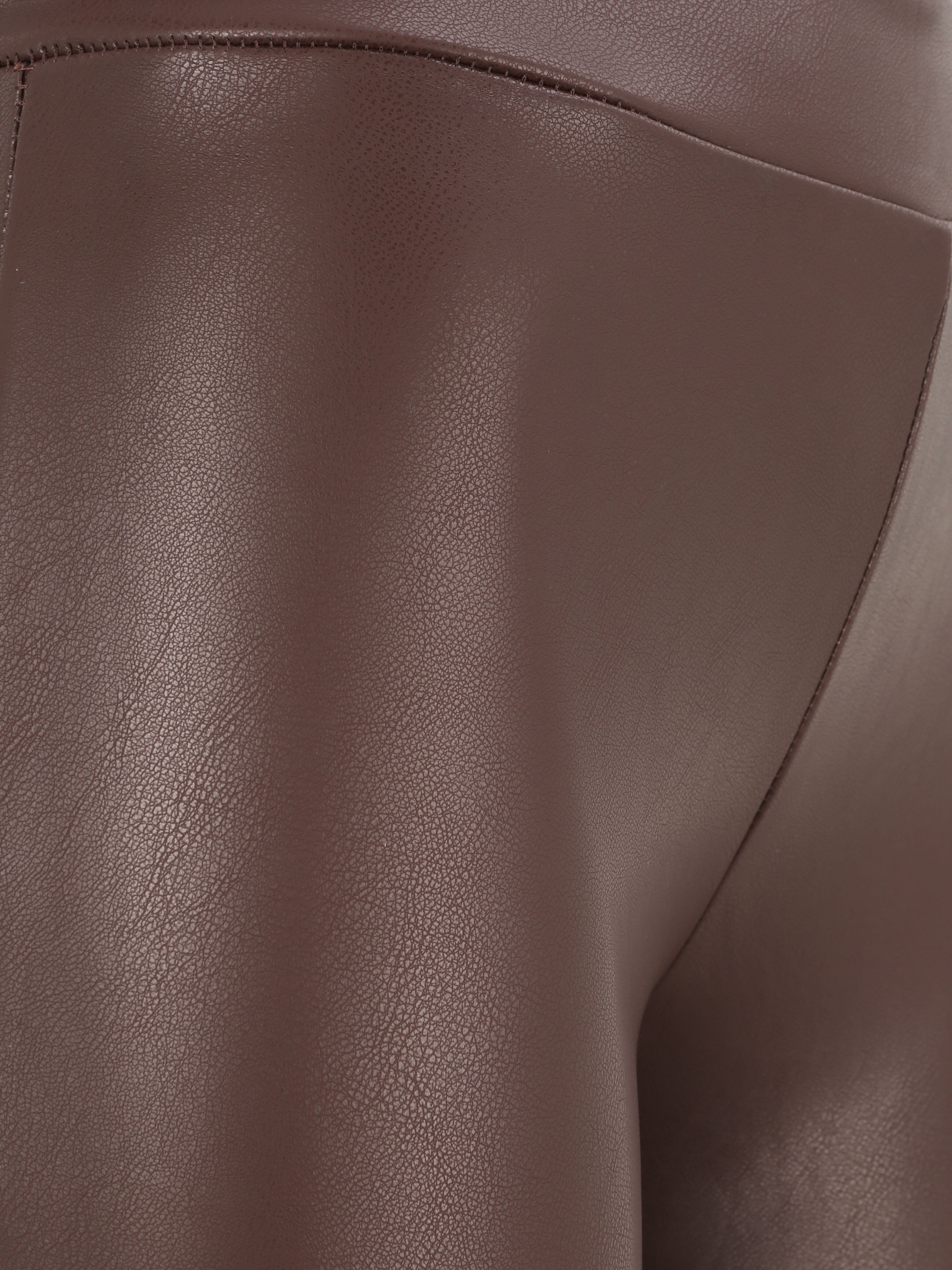 Legging uni en simili - Marron - 3