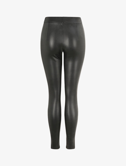 Legging stretch en simili - Noir - 2