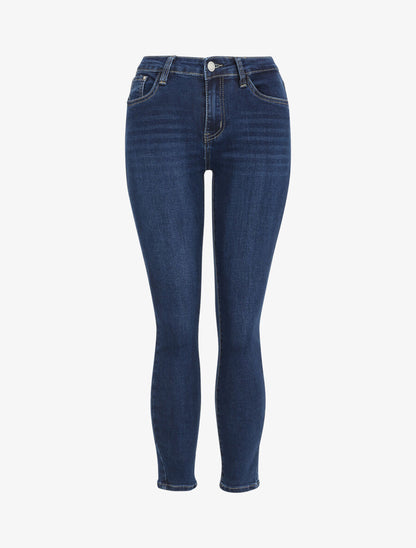 Jean slim taille haute classique - Bleu foncé - 1