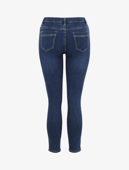 Jean slim taille haute classique - Bleu foncé - 2
