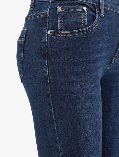 Jean slim taille haute classique - Bleu foncé - 3