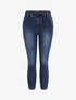 Jean slim 7/8 à taille haute à pinces - Bleu foncé - 1